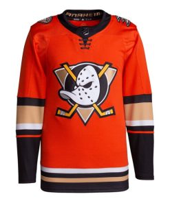 Alternative view of Anaheim Ducks adidas Men's Alternate Primegreen Authentic Blank Jersey - Orange