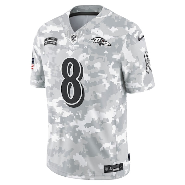 Lamar Jackson Baltimore Ravens Nike 2024 Salute to Service Limited Jersey - Arctic Camo - Image 2