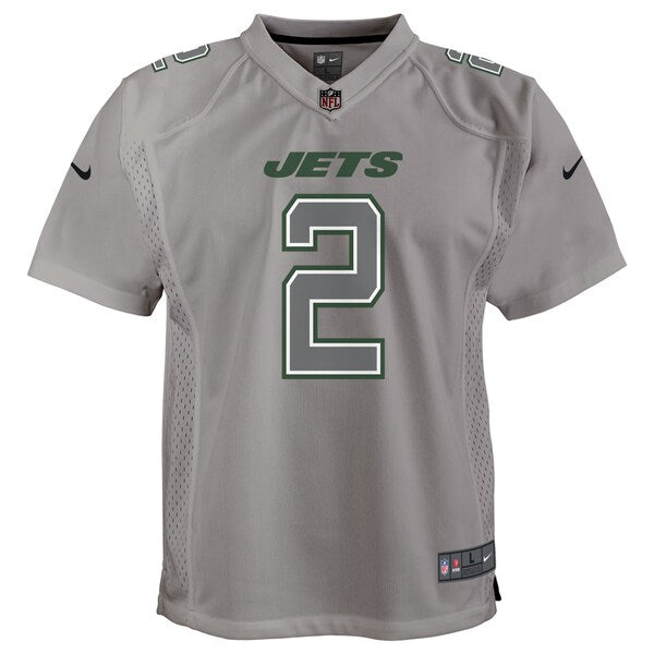 Zach Wilson New York Jets Nike Youth Atmosphere Game Jersey - Gray - Image 2