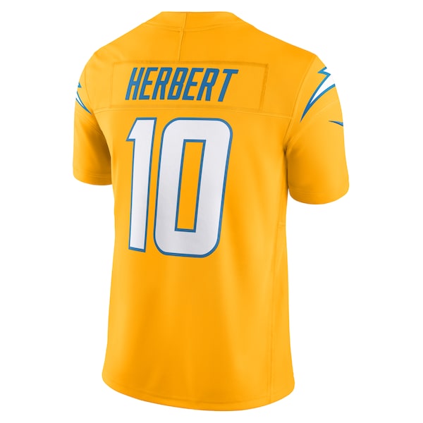 Justin Herbert Los Angeles Chargers Nike Alternate Charger Power Vapor F.U.S.E. Limited Jersey - Gold/Royal/Navy/Powder Blue - Image 4