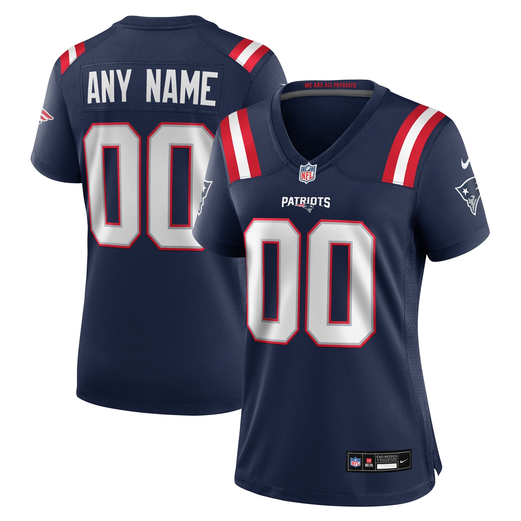 New England Patriots Nike Women's 2025 Rivalries Collection Custom Game Jersey - Storm Blue/Red/Navy - Image 8