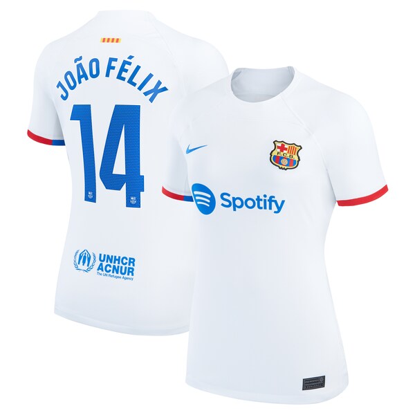 Jo?o F¨¦lix Barcelona Nike Women's 2023/24 Away Stadium Replica Player Jersey - White