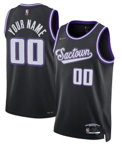 Sacramento Kings Nike 2021/22 Swingman Custom Jersey - City Edition - Black