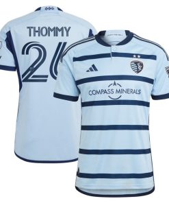 Erik Thommy Sporting Kansas City adidas 2024 Hoops 4.0 Authentic Player Jersey?¨C Light Blue