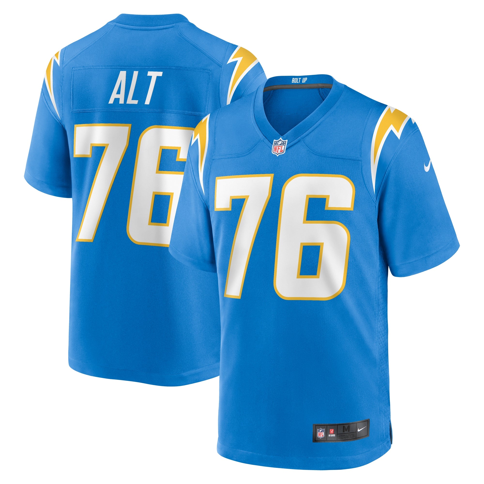 Joe Alt Los Angeles Chargers Nike Alternate Super Chargers Game Player Jersey - Navy/Powder Blue/Gold - Image 7