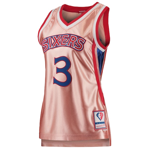 Allen Iverson Philadelphia 76ers Women's 75th Anniversary Rose Gold 1996 Swingman Jersey - Pink - Image 2