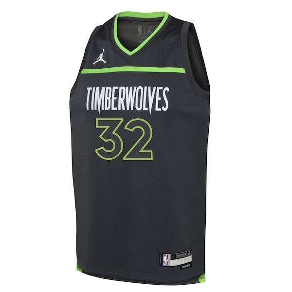 Karl-Anthony Towns Minnesota Timberwolves Jordan Brand Youth Swingman Jersey - Statement Edition - Black - Image 2