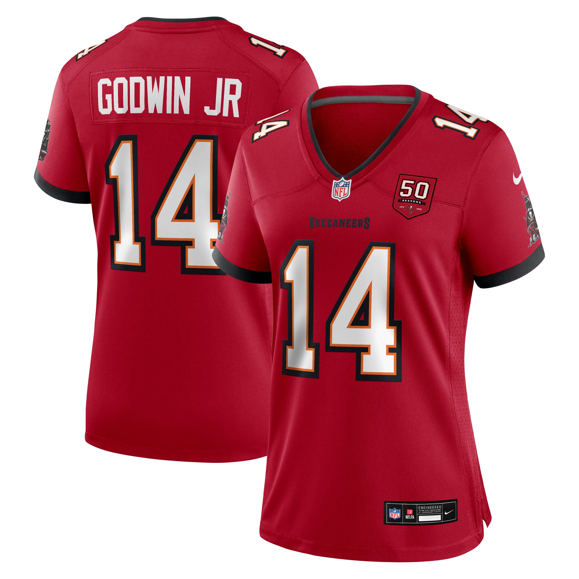 Chris Godwin Jr. '76 Tampa Bay Buccaneers Nike Women's 50th Season Game Jersey - White/Red - Image 6