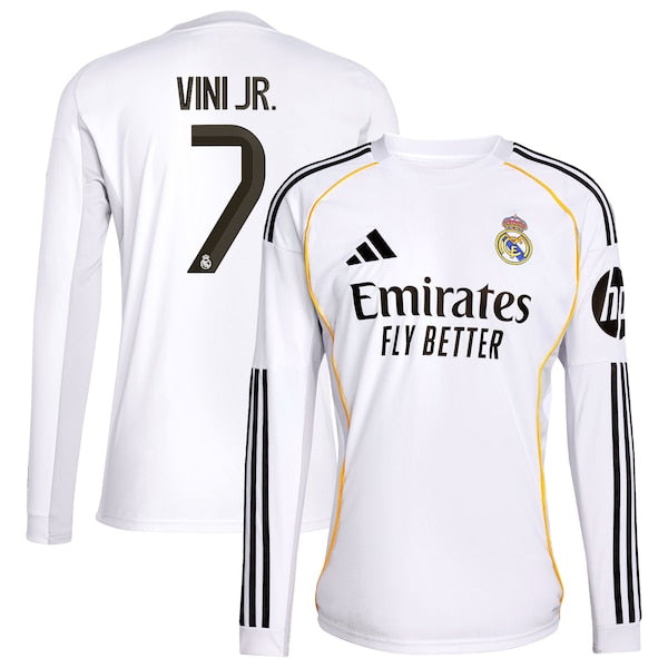 Vini Jr. Los Merengues adidas 2025/26 Home Replica Jersey - White/Blue - Image 2