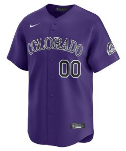 Alternative view of Colorado Rockies Nike Alternate Limited Custom Jersey - Purple