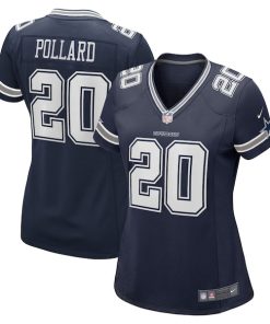 Alternative view of Tony Pollard Dallas Cowboys Nike Women's Game Player Jersey - Navy/White