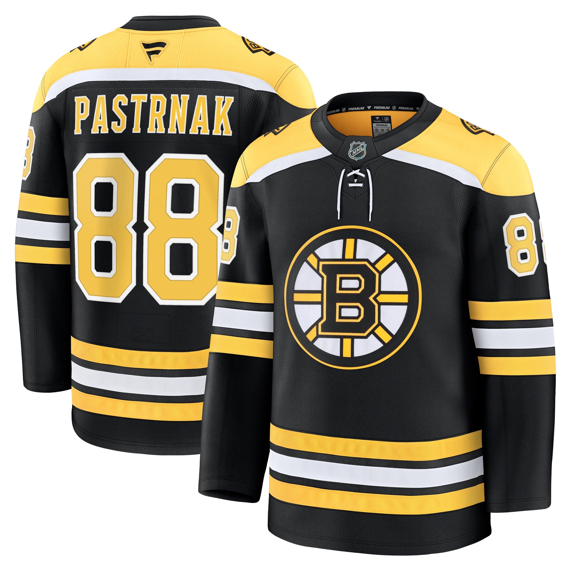 David Pastrnak Boston Bruins Away Premium Jersey - White/Black - Image 9