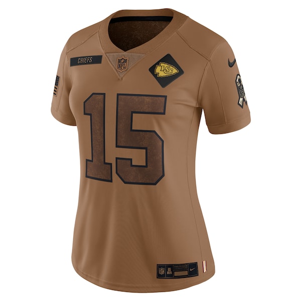 Patrick Mahomes Kansas City Chiefs Nike Women's 2023 Salute To Service Limited Jersey - Brown - Image 2