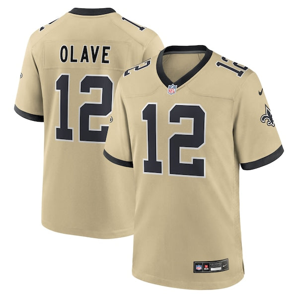 Chris Olave New Orleans Saints Nike Youth Gameday Golds Alternate Game Player Jersey - Gold/White - Image 2