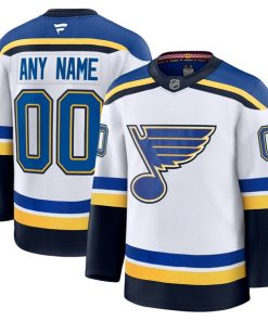 Alternative view of St. Louis Blues  Away Premium Custom Jersey - White/Blue