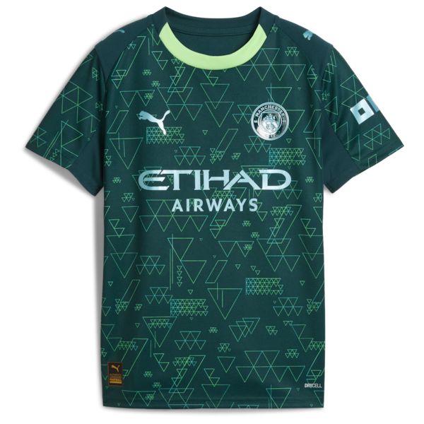 Manchester City Puma x EA SPORTS FC Youth 2025/26 Fourth Jersey - Green - Image 2