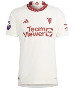 Alternative view of Manchester United adidas 2023/24 Third Authentic Custom Jersey - White
