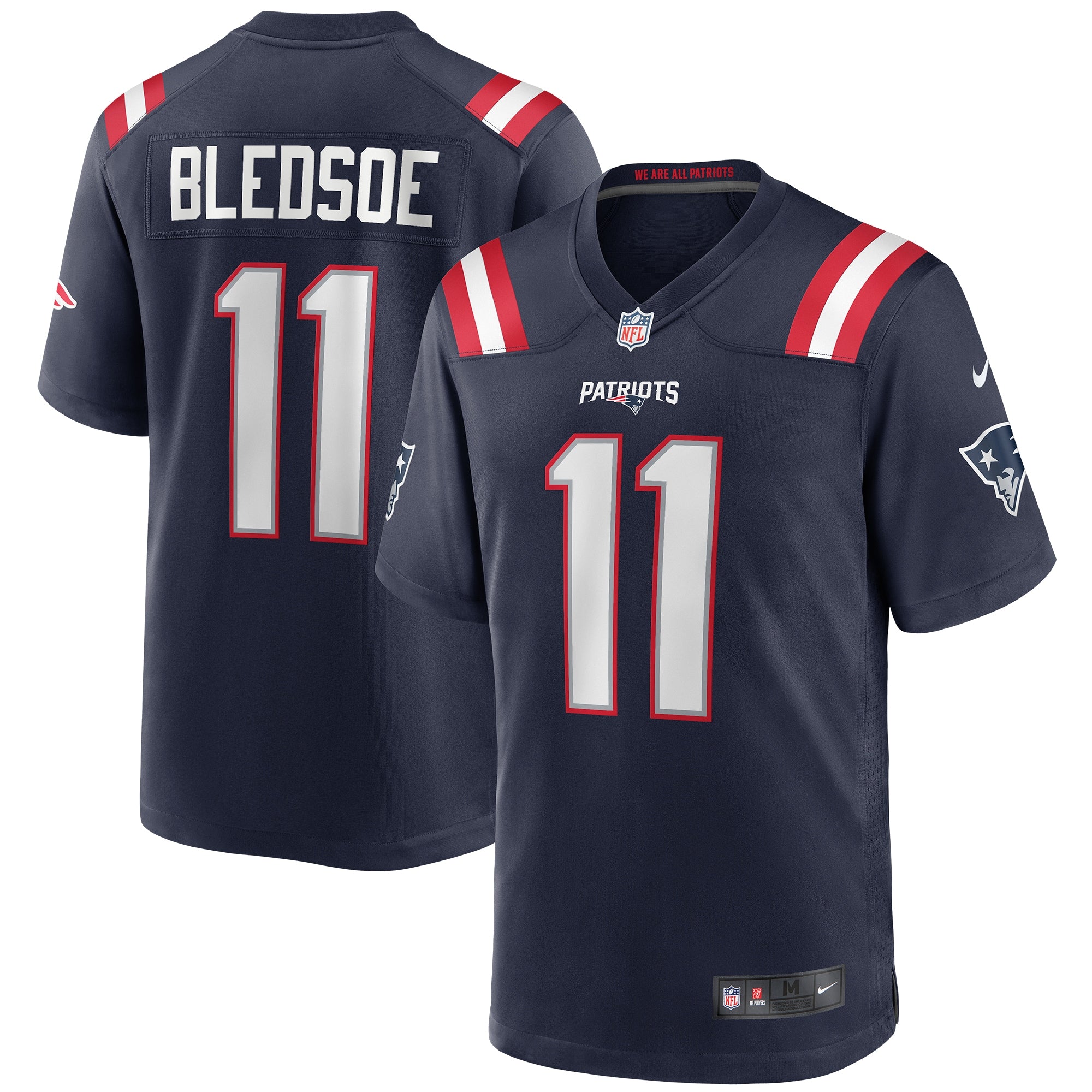 Drew Bledsoe New England Patriots Nike Retired Player Alternate Game Jersey - Red/Navy - Image 5