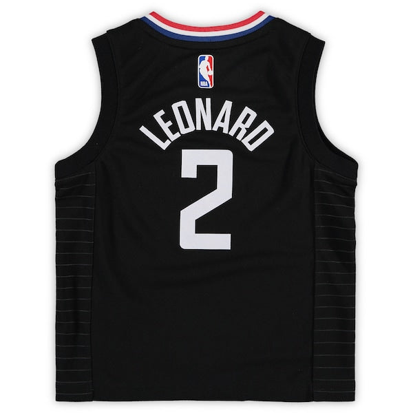 Kawhi Leonard LA Clippers Jordan Brand Preschool 2020/21 Fast Break Replica Jersey - Statement Edition - Black - Image 3