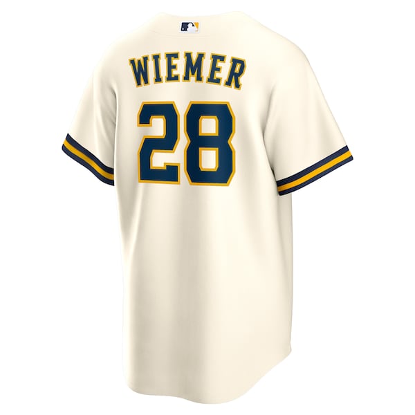 Joey Wiemer Milwaukee Brewers Nike Home Replica Player Jersey - Cream - Image 3