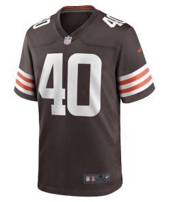 Alternative view of Matthew Adams Cleveland Browns Nike Game Player Jersey - Brown
