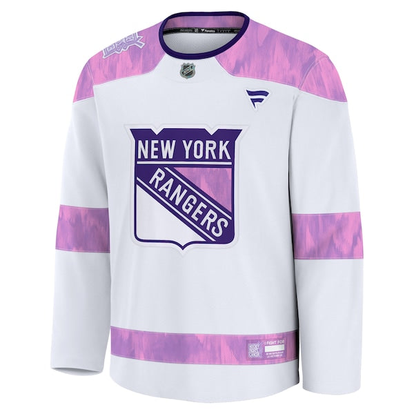 New York Rangers Hockey Fights Cancer Practice Jersey - White - Image 2