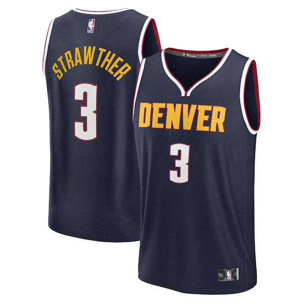 Julian Strawther Denver Nuggets Fast Break Replica Player Jersey - Icon Edition - Navy