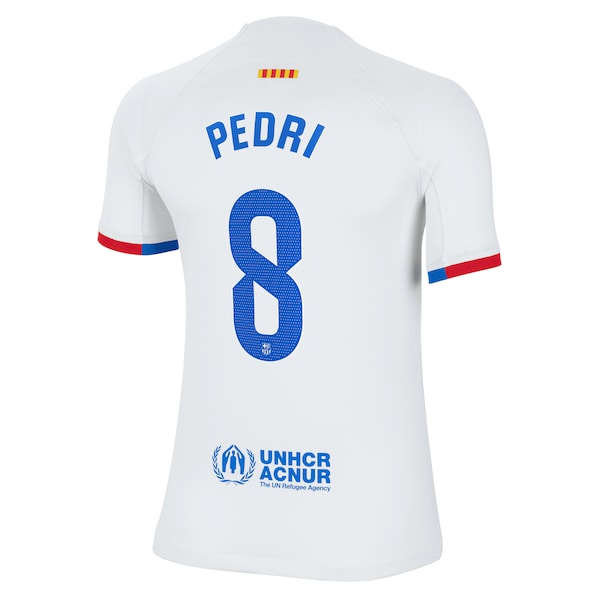Pedri Barcelona Nike Youth 2023/24 Away Replica Jersey - White - Image 3