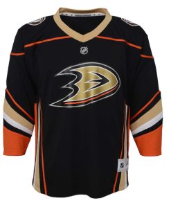Alternative view of Anaheim Ducks Youth Home Replica Custom Jersey - Black