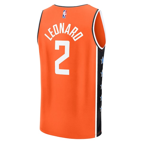 Kawhi Leonard LA Clippers Youth 2025/26 City Edition Fast Break Jersey - Orange - Image 3