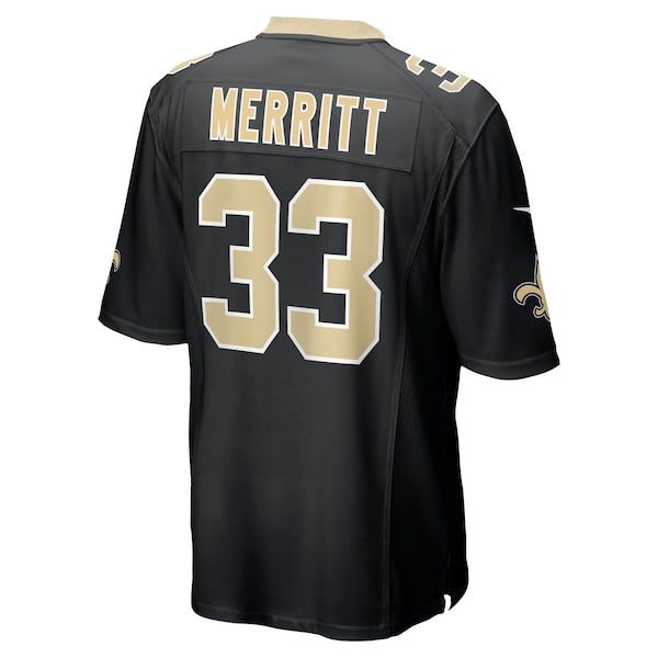 Kirk Merritt New Orleans Saints Nike Team Game Jersey - Black - Image 3