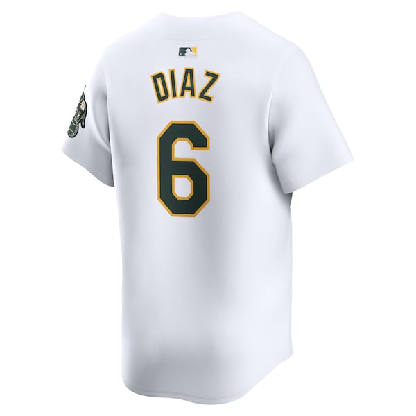 Jordan Diaz Oakland Athletics Nike Home Limited Player Jersey - White - Image 3