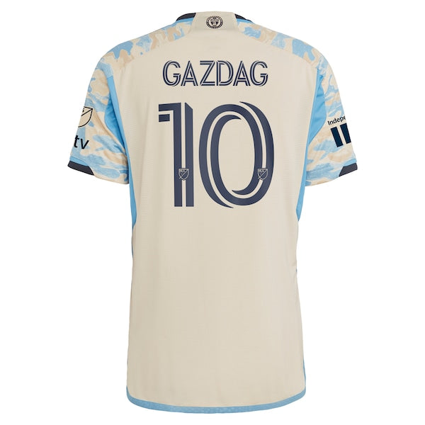 Daniel Gazdag Philadelphia Union adidas 2024 Authentic Secondary Player Jersey - Tan - Image 3