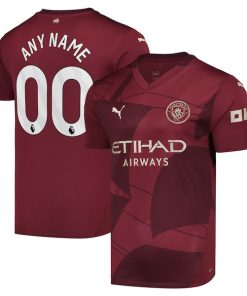 Alternative view of Manchester City Puma 2024/25 Third Replica Custom Jersey - Burgundy