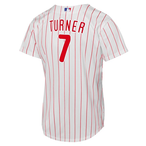 Trea Turner Philadelphia Phillies Nike Youth Home Replica Player Jersey - White - Image 3