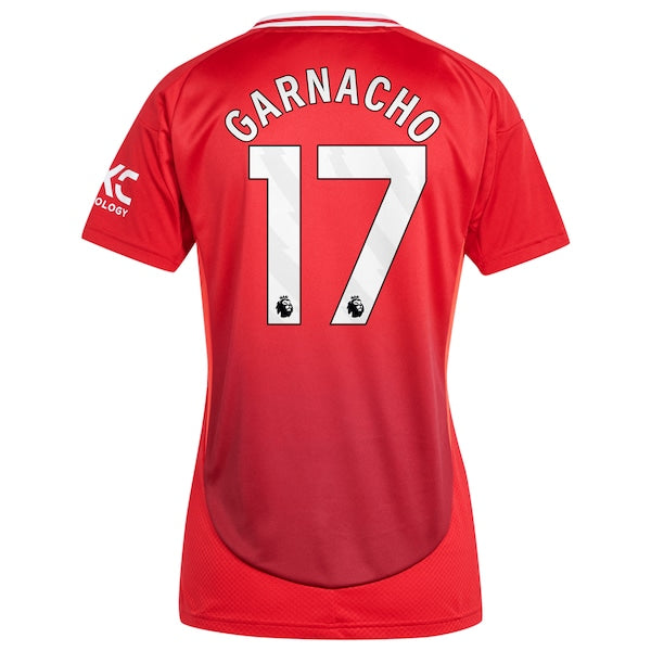Alejandro Garnacho Manchester United adidas Women's 2024/25 Home Replica Player Jersey - Red - Image 3