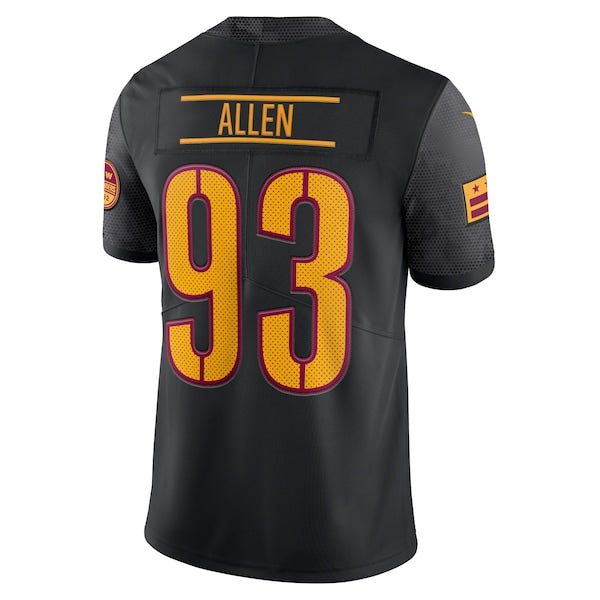 Jonathan Allen Washington Commanders Nike Alternate Vapor Limited Jersey - Black/Burgundy - Image 4