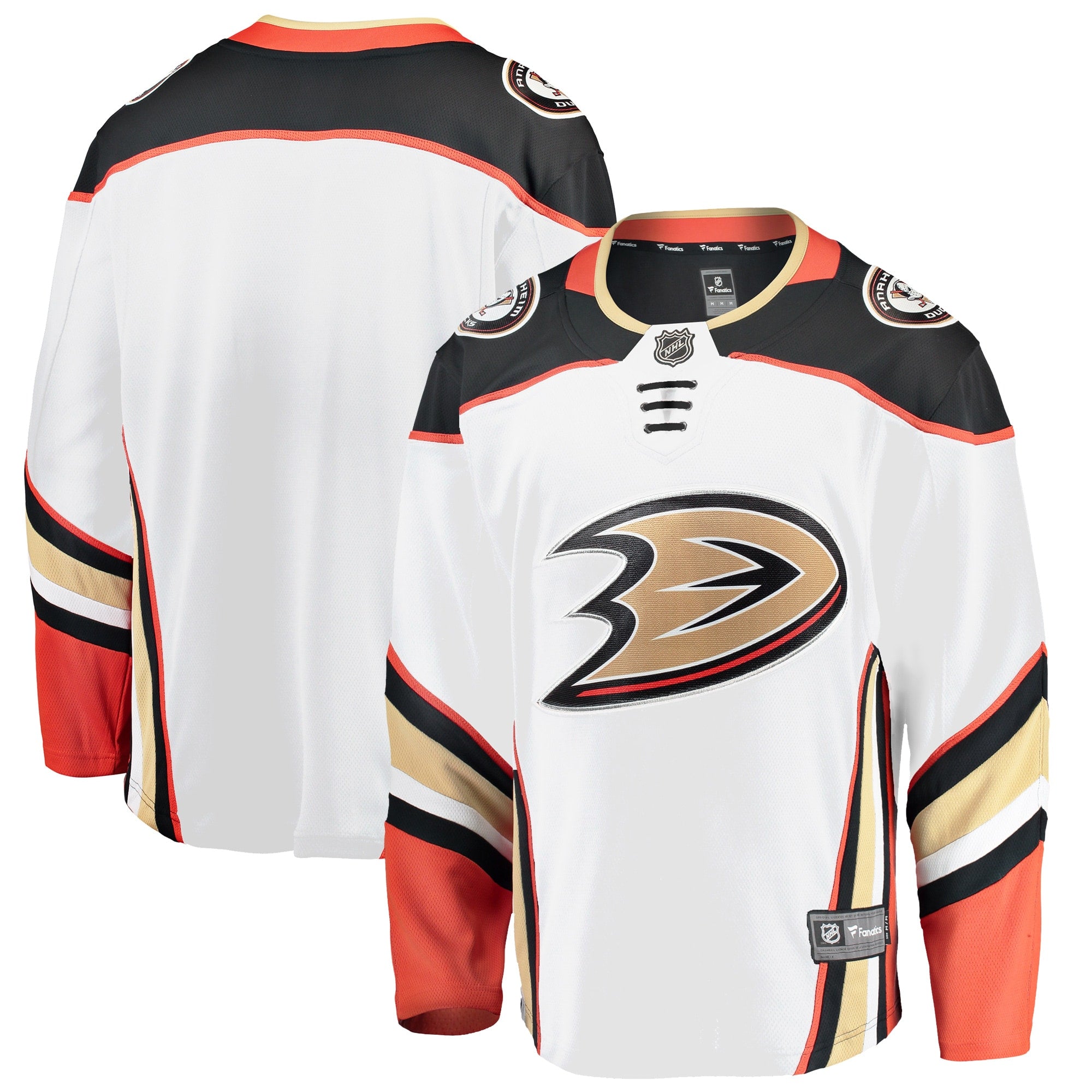 Anaheim Ducks Home Breakaway Jersey - Orange/Black/White - Image 6