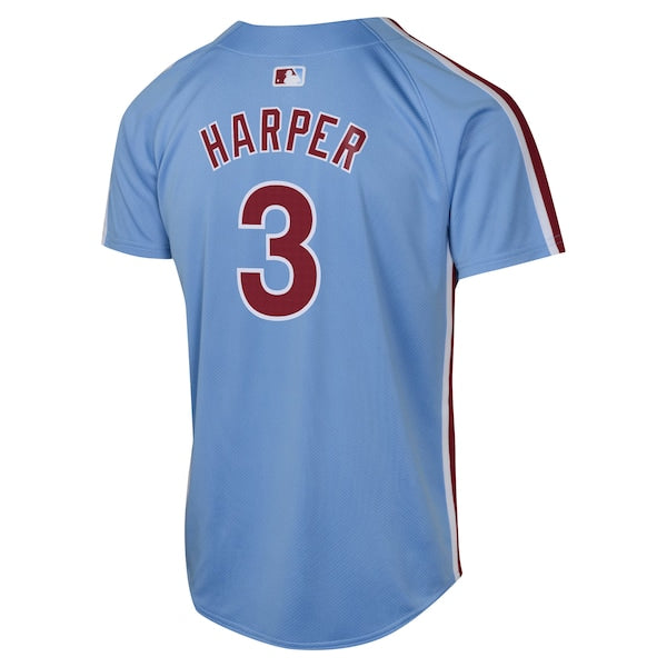 Bryce Harper Philadelphia Phillies Nike Youth Alternate Limited Player Jersey - Light Blue/White/Cream - Image 4