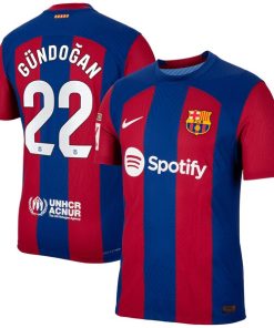 Alternative view of Ilkay G¨¹ndogan Barcelona Nike 2023/24 Home Match Authentic Player Jersey - Royal/Aqua/White