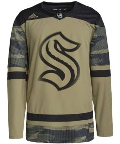 Alternative view of Seattle Kraken adidas Military Appreciation Team Authentic Custom Practice Jersey - Camo