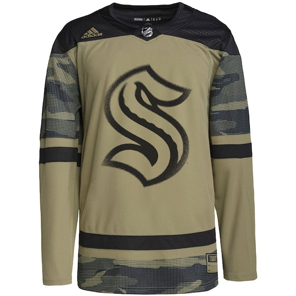 Seattle Kraken adidas Military Appreciation Team Authentic Custom Practice Jersey - Camo - Image 2