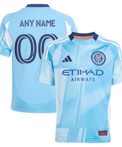New York City FC adidas Youth 2025 The Excelsior Kit Replica Custom Jersey - Light Blue