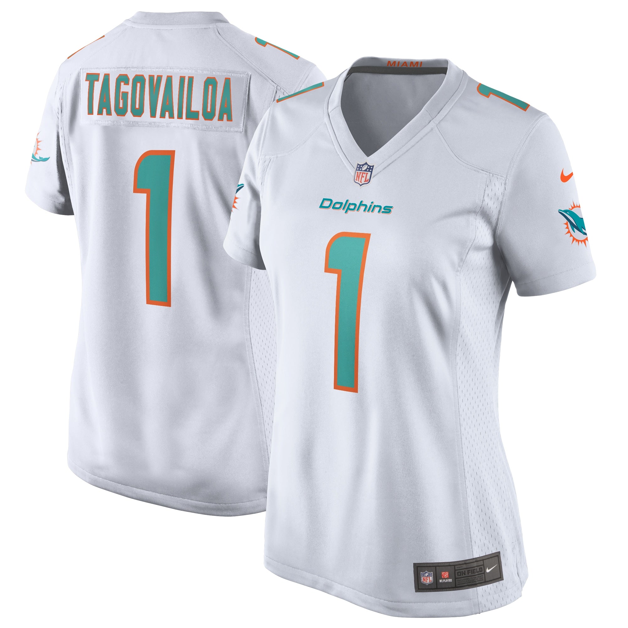 Tua Tagovailoa Miami Dolphins Nike Women's Game Jersey - Aqua/White - Image 6