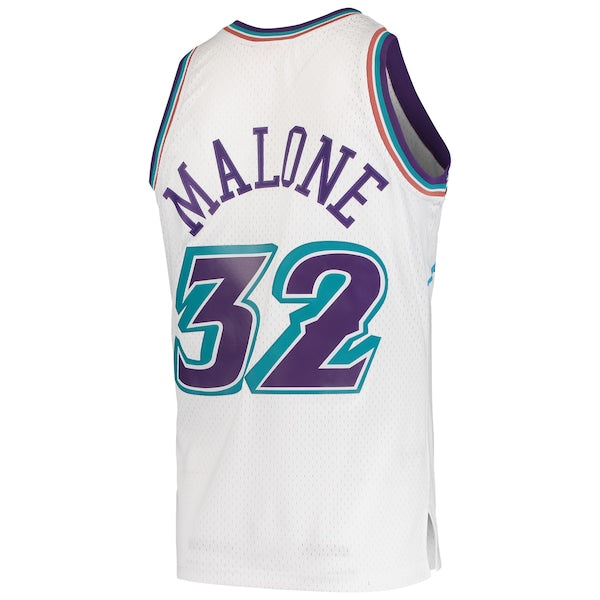 Karl Malone Utah Jazz 1996/97 Hardwood Classics Swingman Jersey - White - Image 3