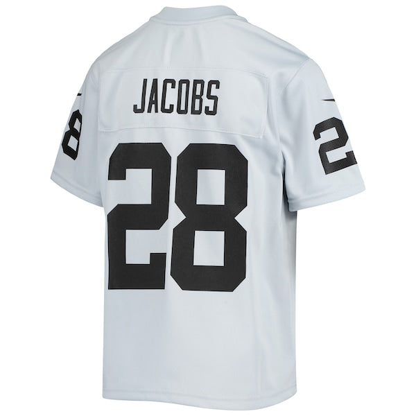 Josh Jacobs Las Vegas Raiders Nike Youth Inverted Team Game Jersey - Silver - Image 3