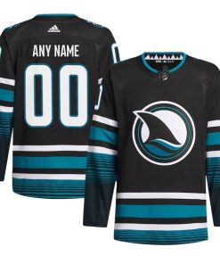 San Jose Sharks adidas Alternate Primegreen Authentic Custom Jersey - Black