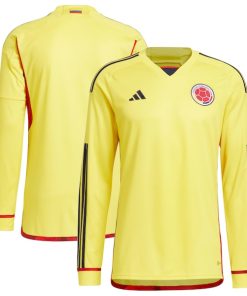 Colombia National Team adidas 2022/23 Home Replica Long Sleeve Blank Jersey - Yellow