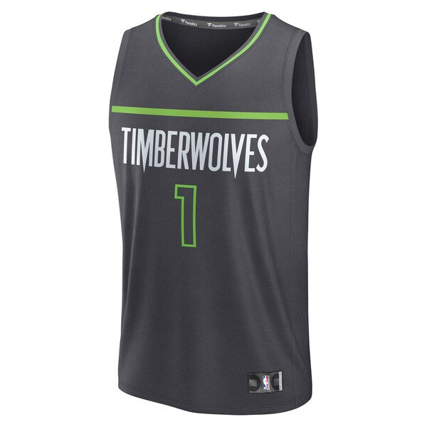 Terrence Shannon Jr. Minnesota Timberwolves Fast Break Replica Jersey - Statement Edition - Anthracite - Image 2