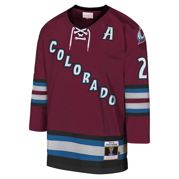 Peter Forsberg Colorado Avalanche Youth 2001-02 Blue Line Player Jersey - Burgundy - Image 2